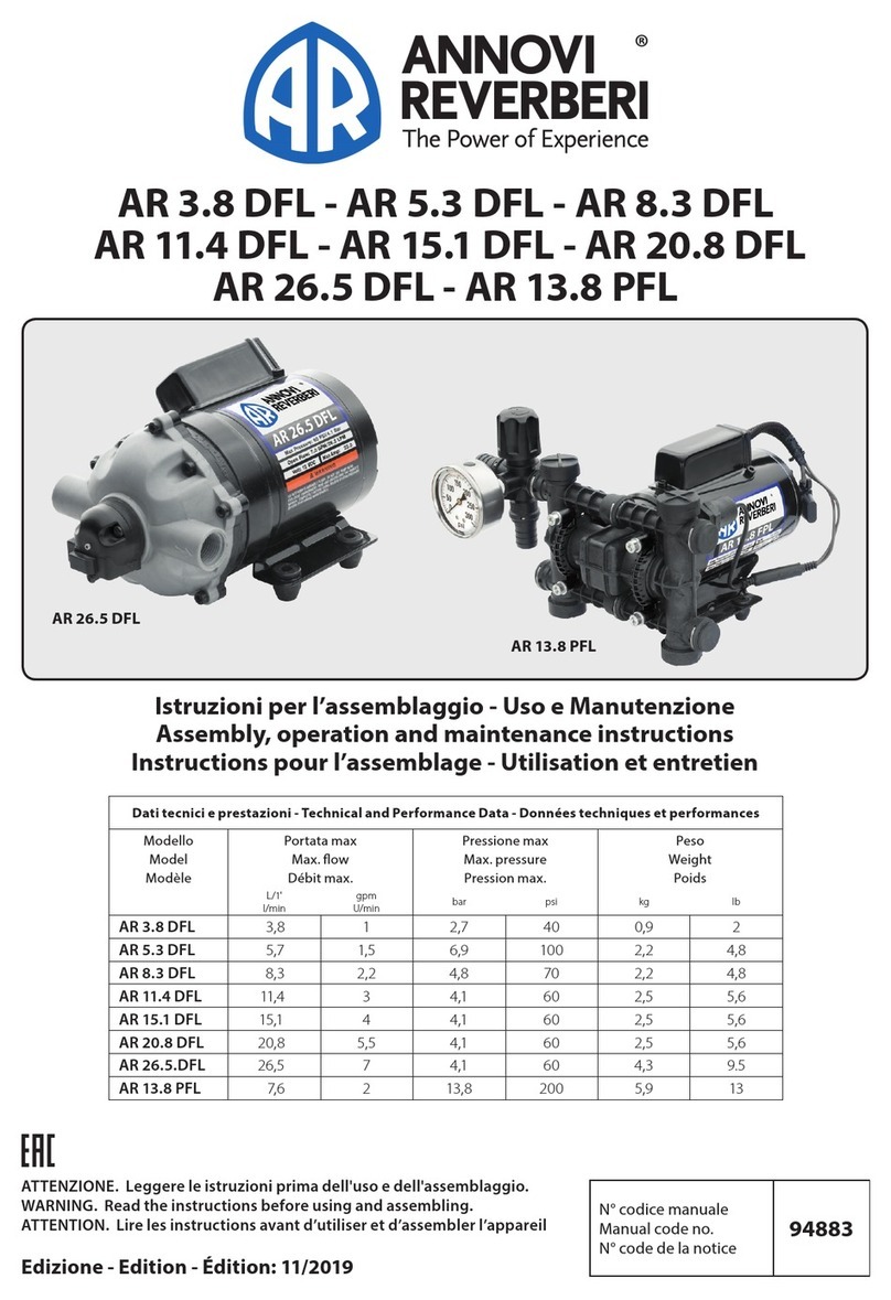 Annovi Reverberi AR 3.8 DFL Assembly, operation and maintenance instructions Annovi Reverberi AR 3.8 DFL Assembly, operation and maintenance instructions