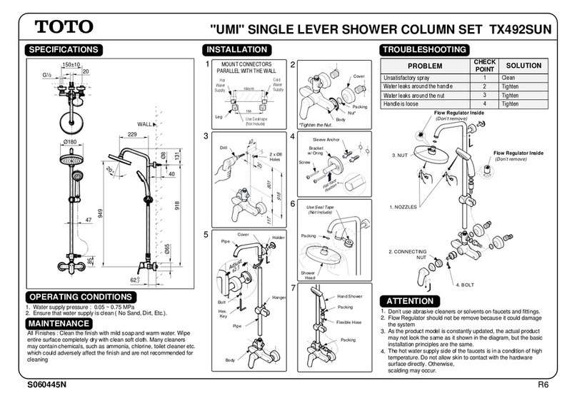 Toto UMI TX492SUN User manual