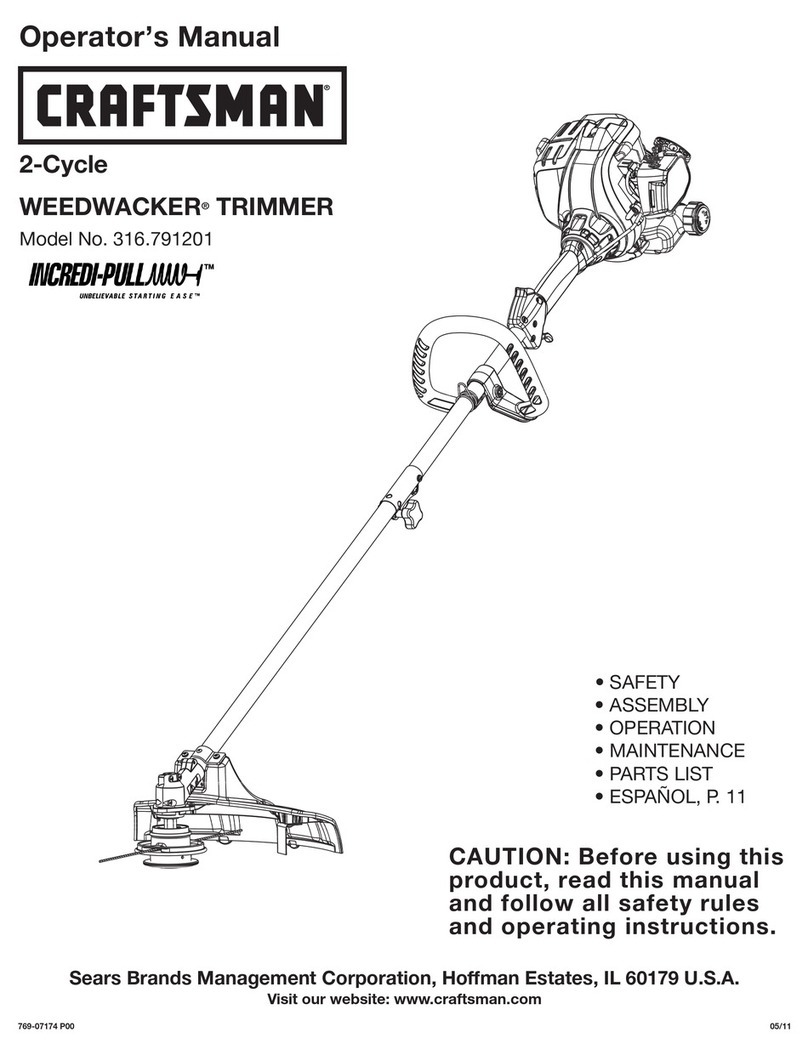 Craftsman WEEDWACKER Incredi-Pull 316.791201 Operator's manual