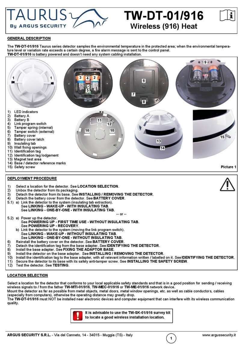 Argus Security Taurus TW-DT-01/916 manual
