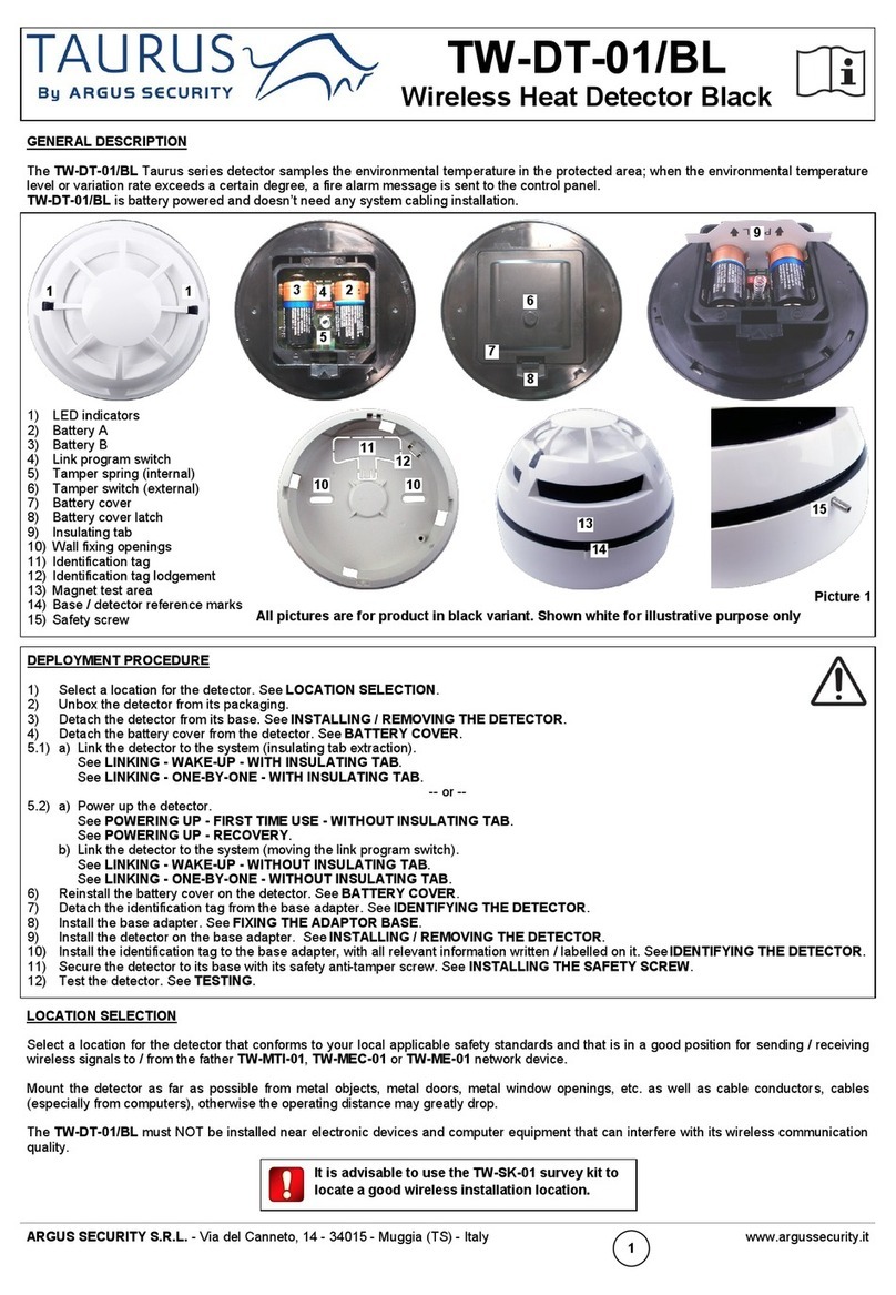 Argus Security Taurus TW-DT-01/BL User manual