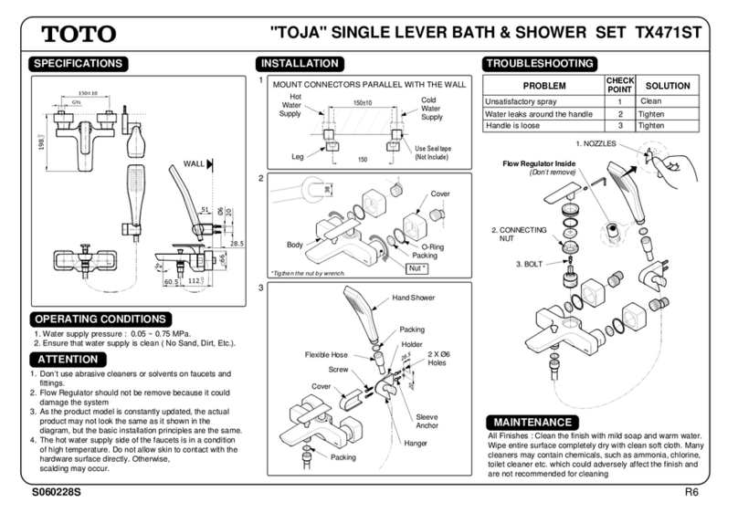 Toto TOJA TX471ST quick start guide