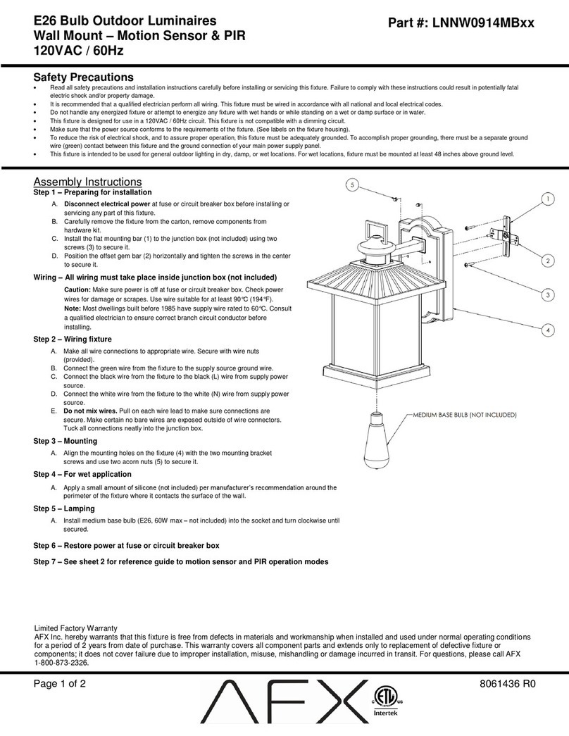 AFX Lennon LNNW0914MB Series User manual