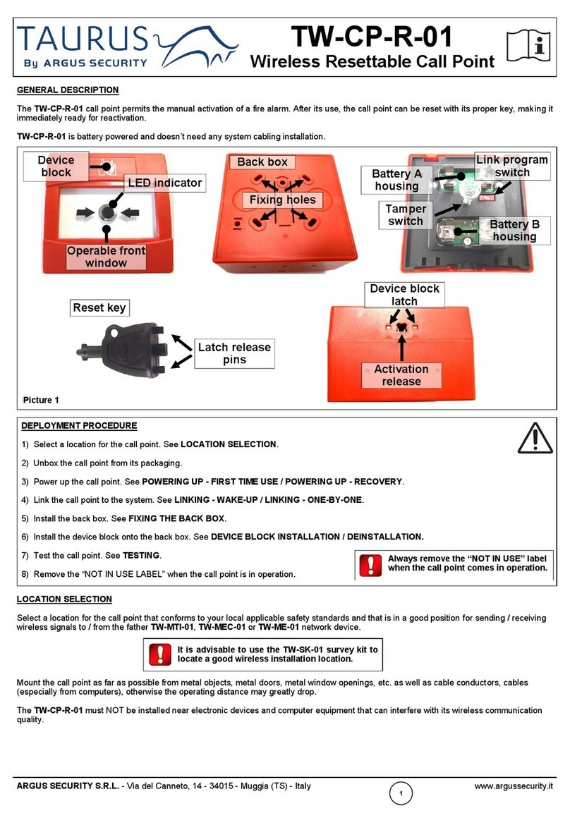 Argus Security Taurus TW-CP-R-01 manual