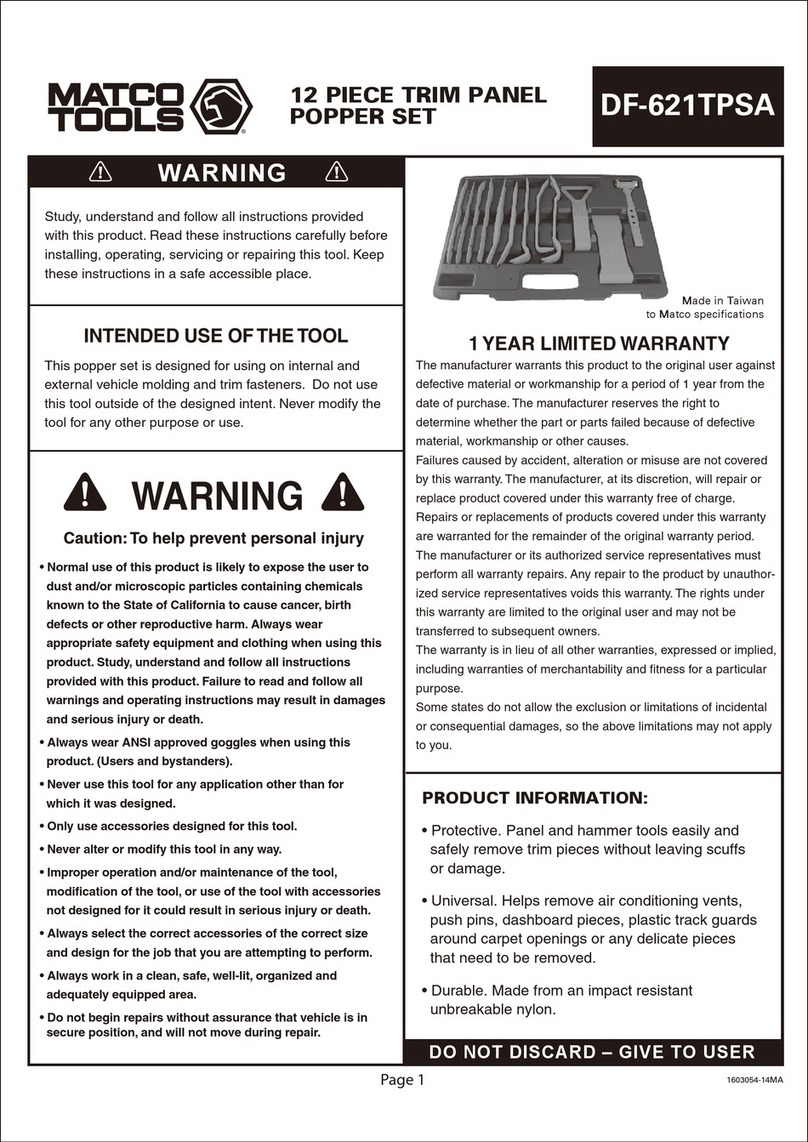 Matco Tools DF-621TPSA quick start guide