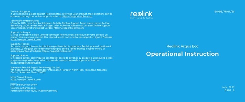 Reolink Argus Eco Operational Instruction
