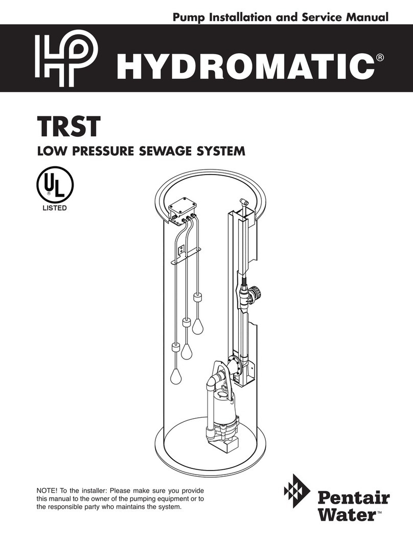 Pentair Pool Products Hydromatic TRST Installation and service manual