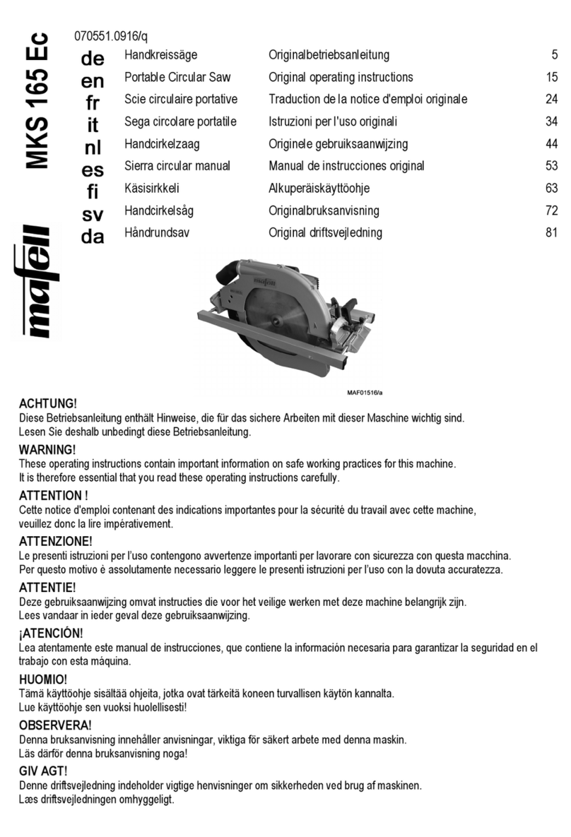 Mafell MKS 165 Ec User manual