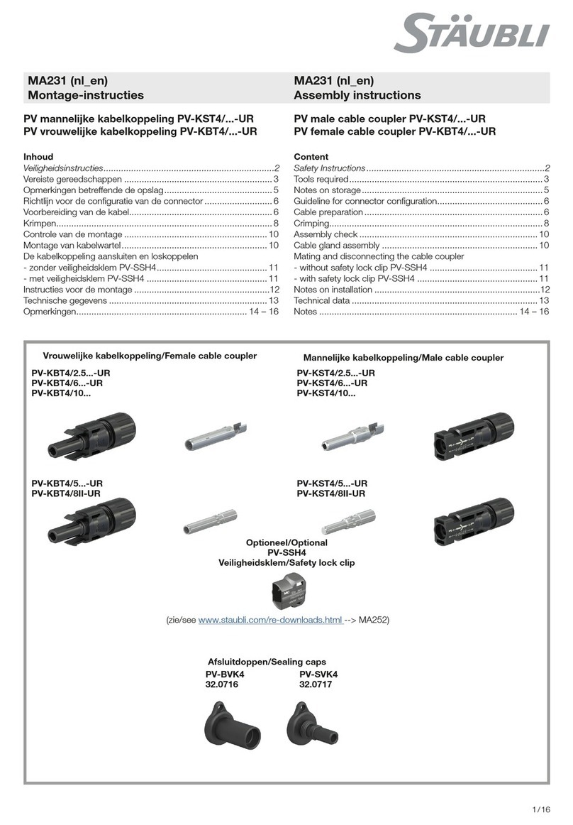 Staubli PV-KST4 UR Series Assembly instructions