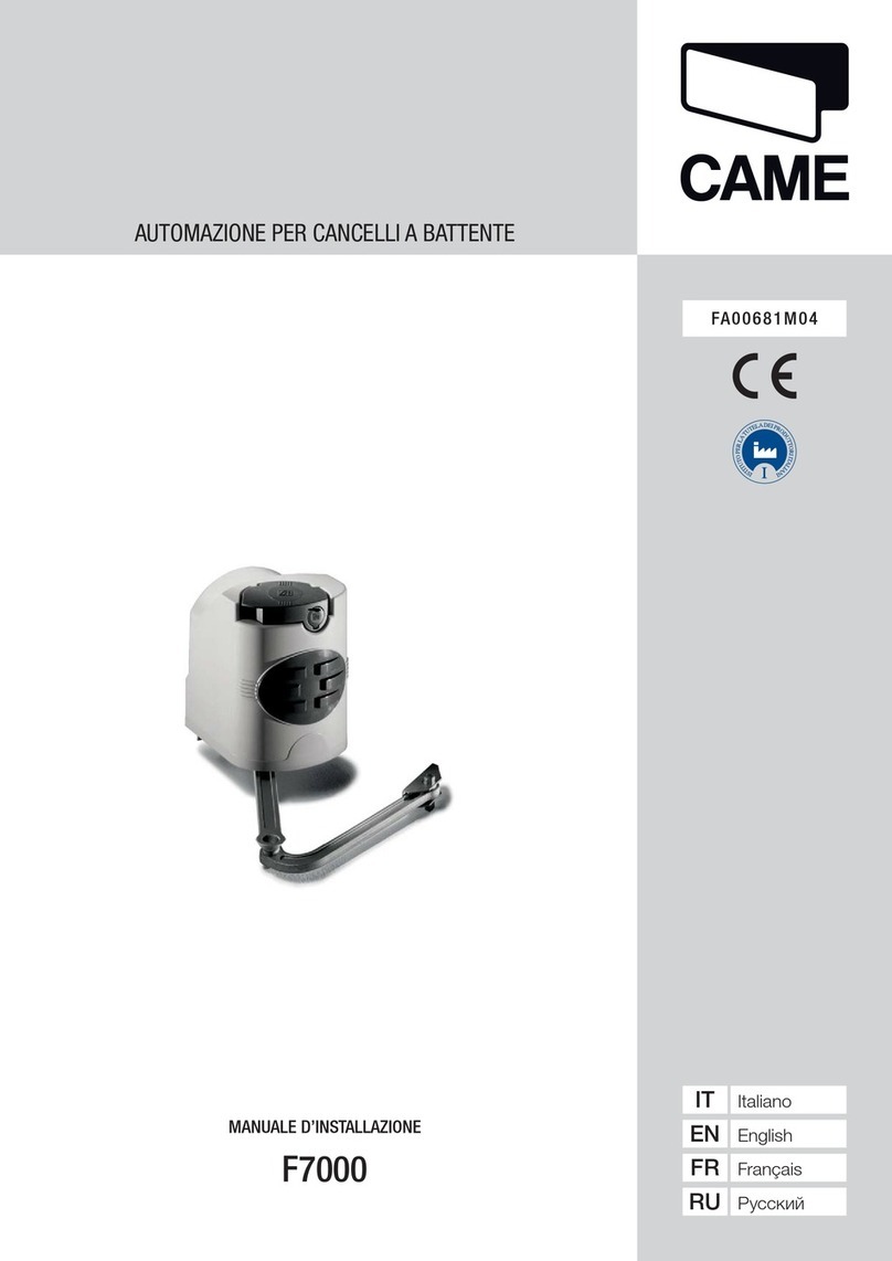 CAME F7000 installation manual