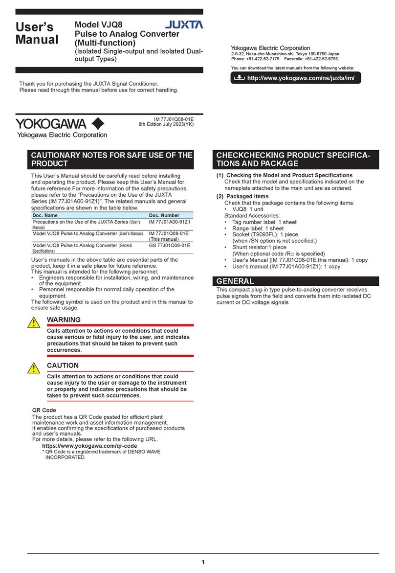YOKOGAWA JUXTA VJQ8 User manual YOKOGAWA JUXTA VJQ8 User manual