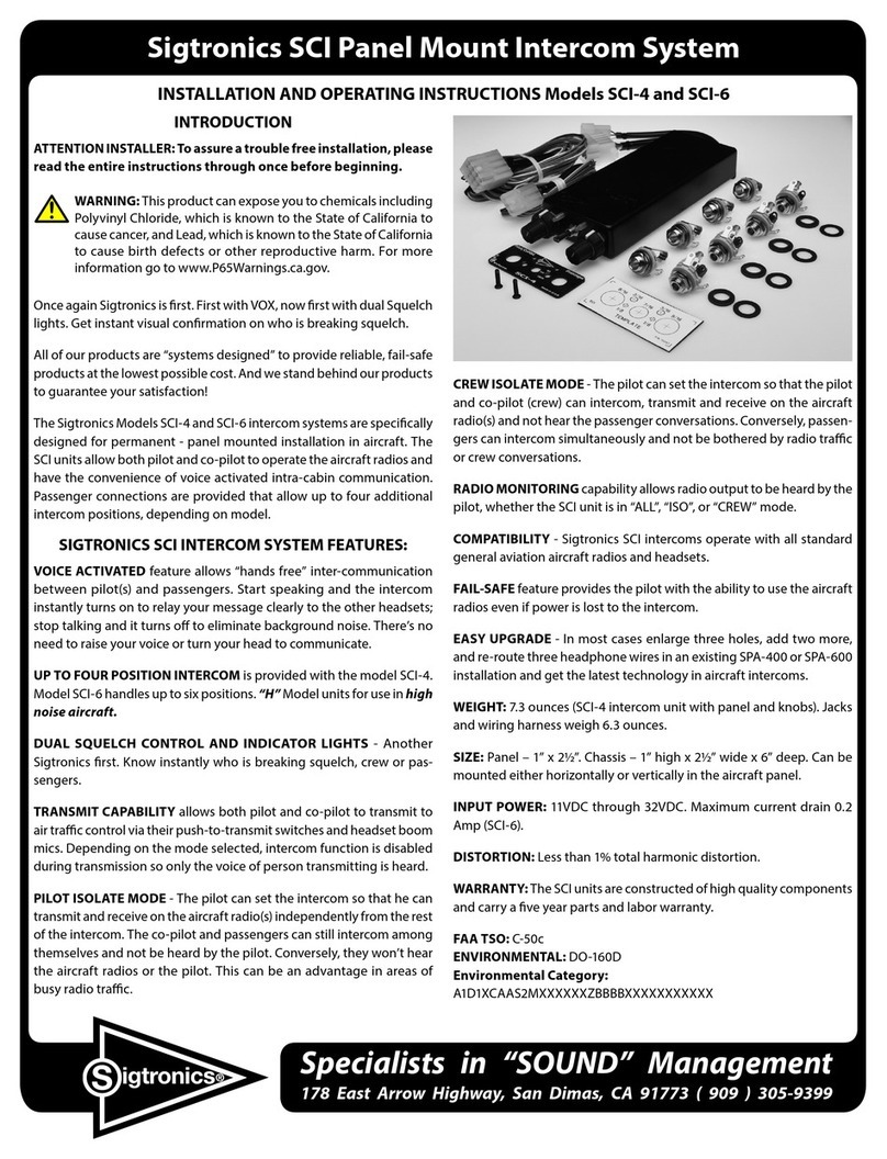 Sigtronics SCI-4 User manual