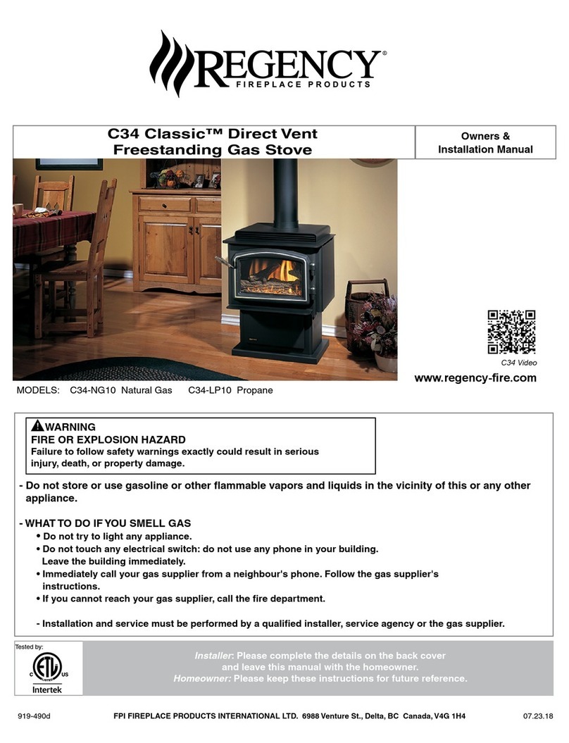 Regency Classic C34 Series Owners & installation manual