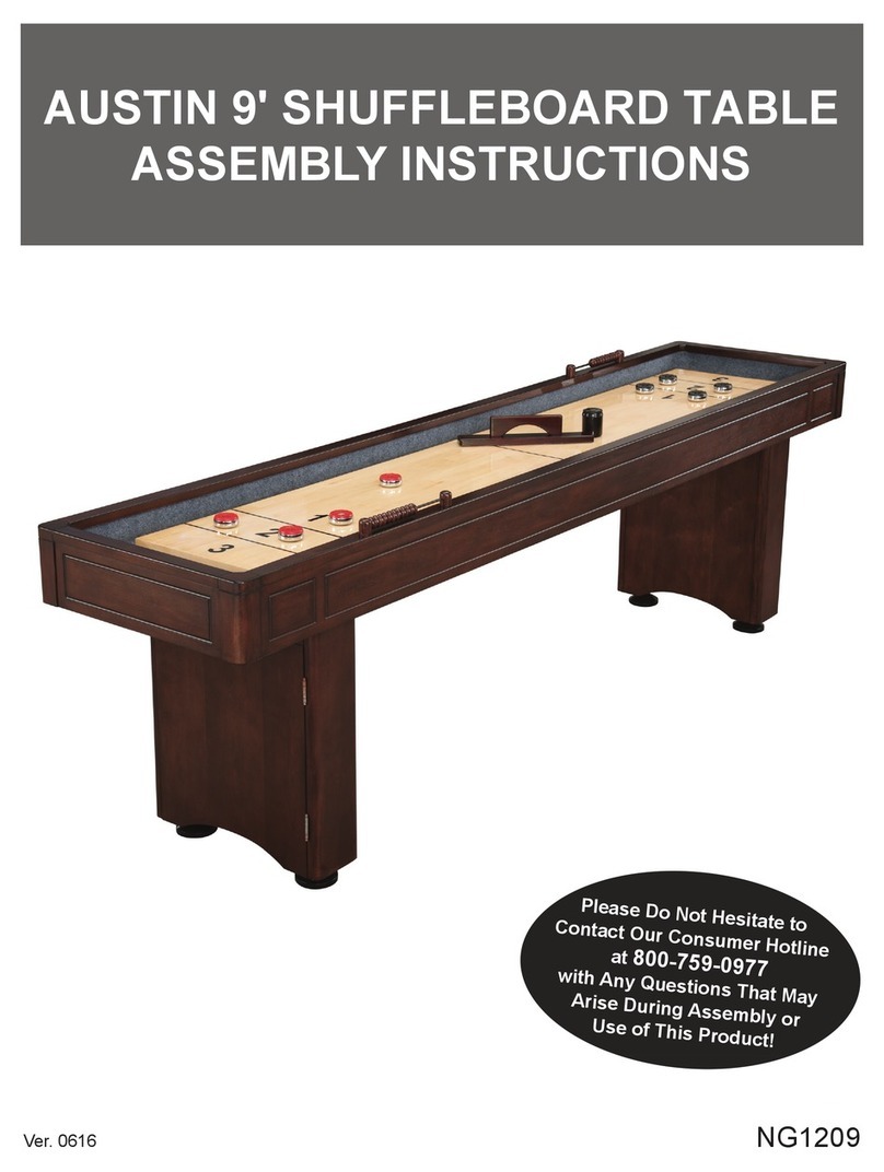 Carmelli AUSTIN 9' SHUFFLEBOARD TABLE Assembly instructions