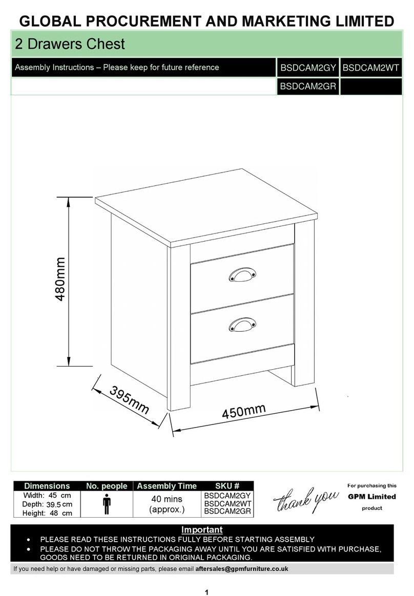 GPM BSDCAM2GY Assembly instructions GPM BSDCAM2GY Assembly instructions