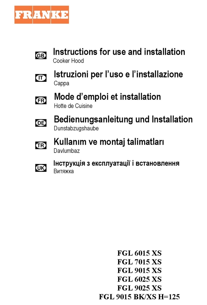 Franke FGL 6025 XS Instructions for use and installation