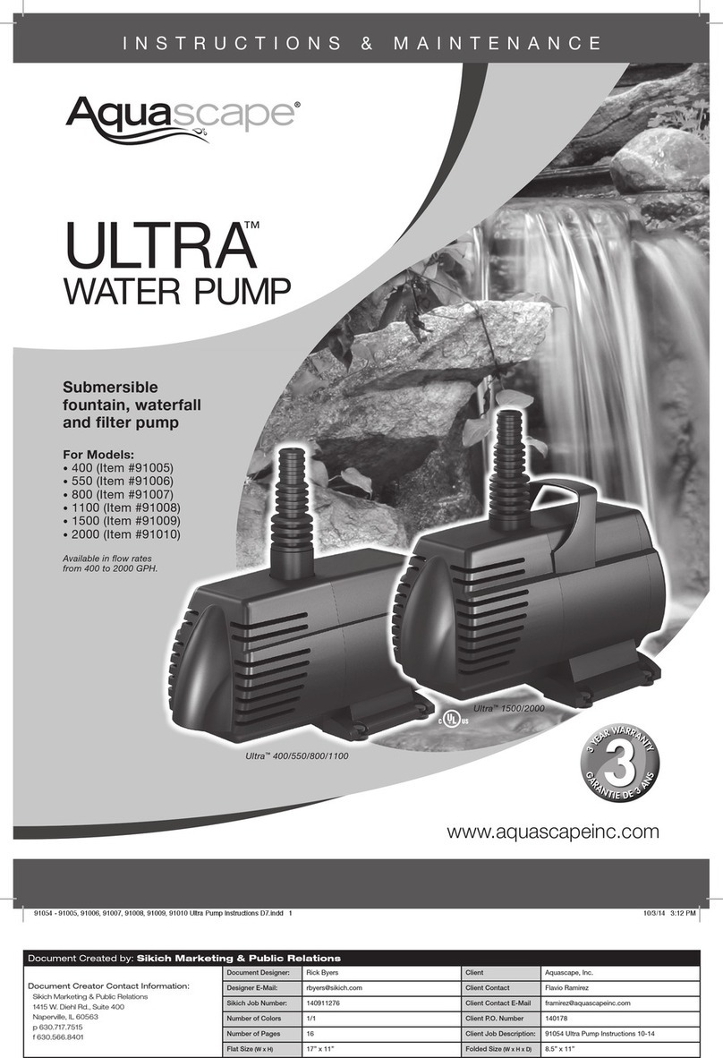 AquaScape Ultra 91005 Installation instructions & maintenance AquaScape Ultra 91005 Installation instructions & maintenance
