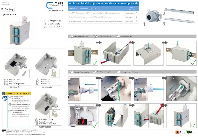Metz Connect OpDAT REG K Series Mounting Note Metz Connect OpDAT REG K Series Mounting Note