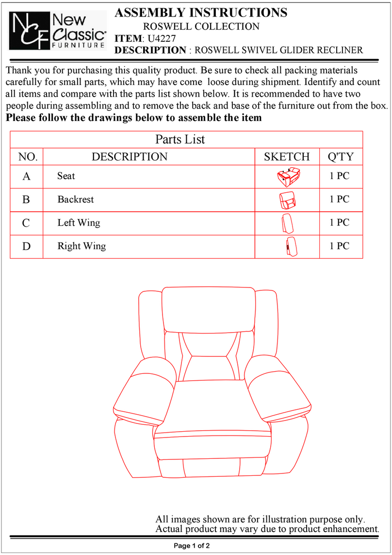 New Classic Furniture ROSWELL U4227 Assembly instructions
