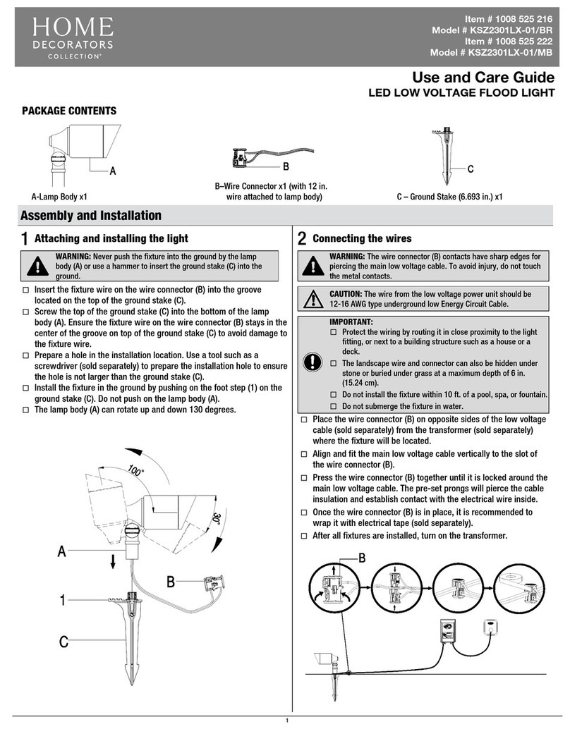 Home Decorators Collection KSZ2301LX-01/BR Use and care guide