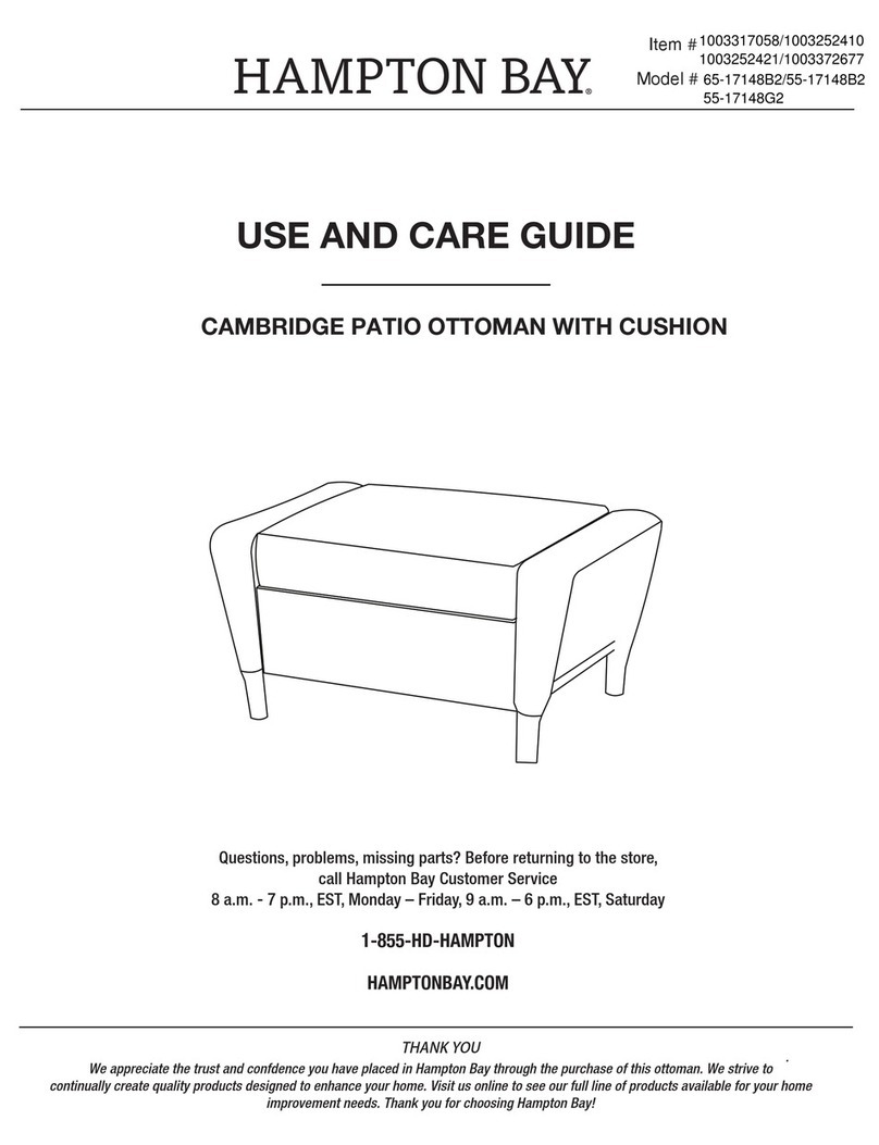 HAMPTON BAY CAMBRIDGE 65-17148B2 Use and care guide