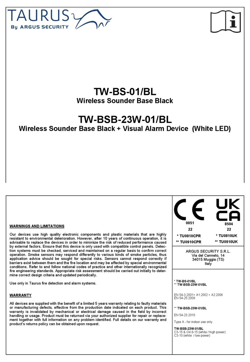 Argus Security Taurus TW-BS-01/BL User manual