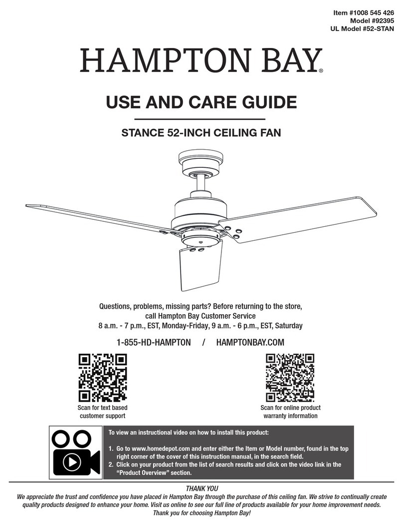 HAMPTON BAY STANCE 52-STAN 52-STAN Use and care guide