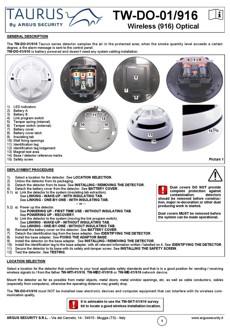 Argus Security Taurus TW-DO-01/916 manual