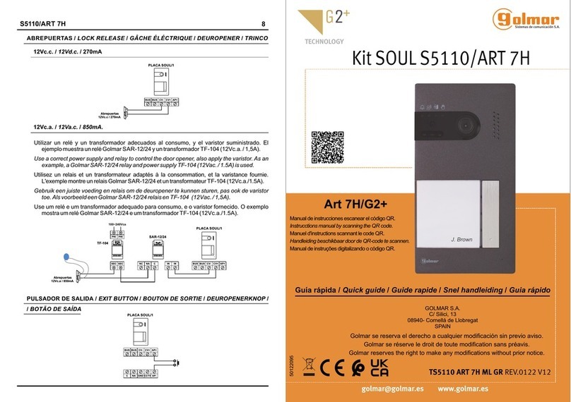 golmar Art 7H/G2+ User manual