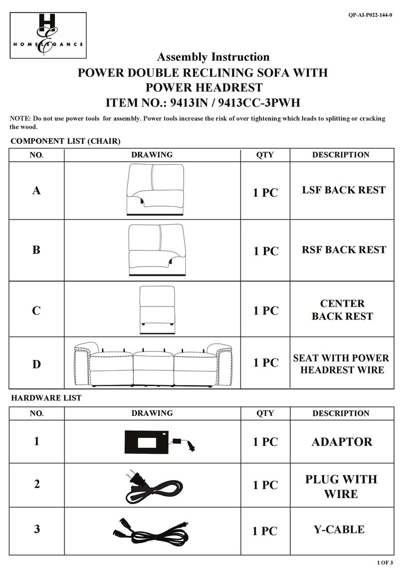 Homelegance 9413CC-3PWH Assembly instructions