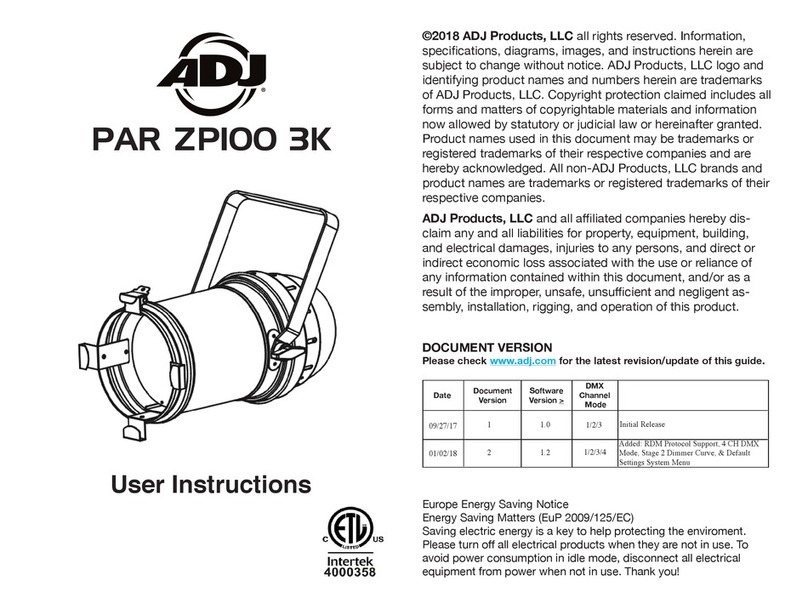 ADJ Par ZP100 3K User instructions