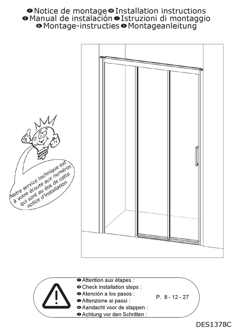 Kinedo PA90260BBVED installation instructions