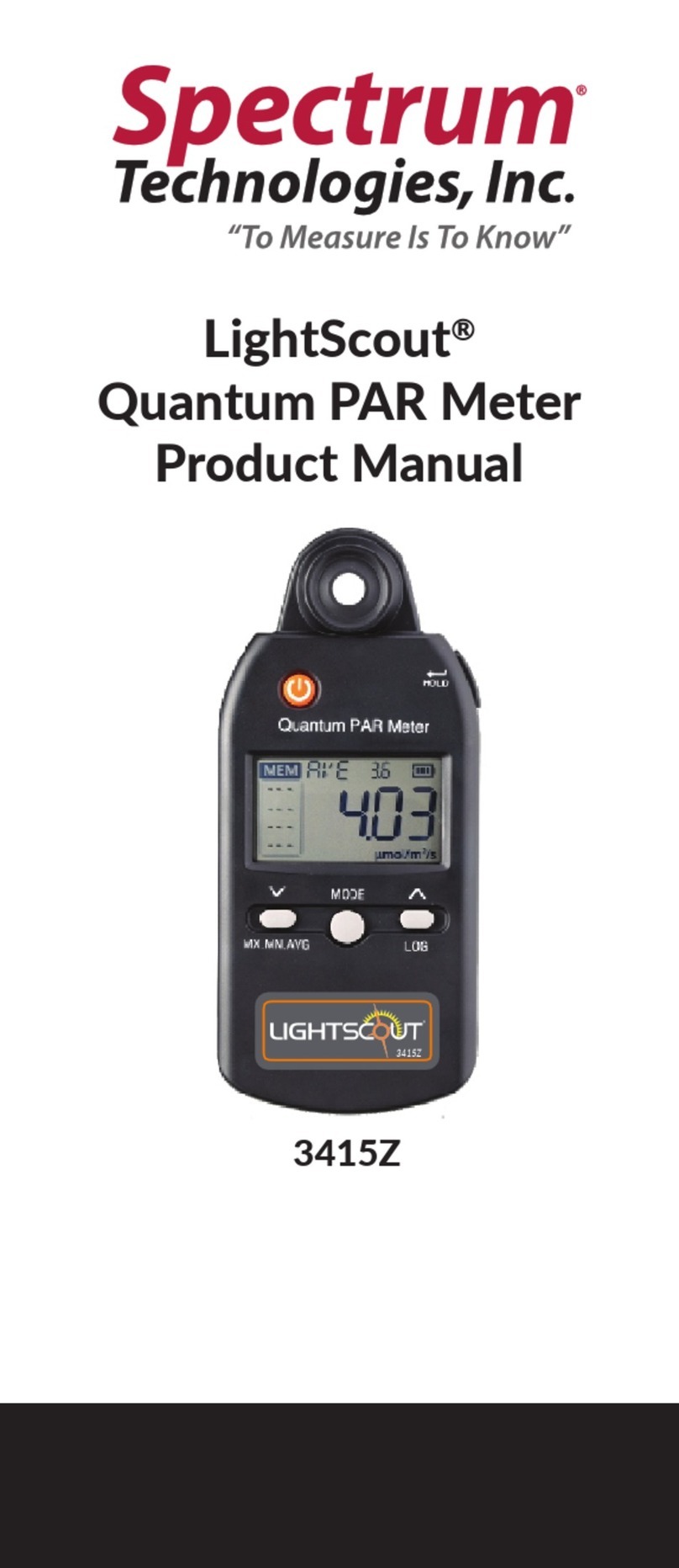 Spectrum Technologies LightScout 3415Z product manual Spectrum Technologies LightScout 3415Z product manual