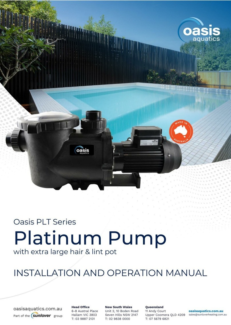 Oasis Aquatics PLT Series Installation and operation manual
