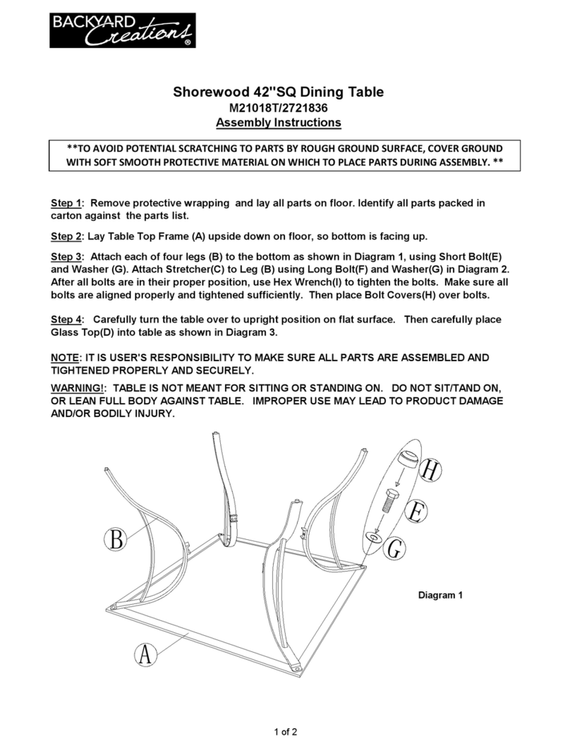 Backyard Creations Shorewood M21018T Assembly instructions