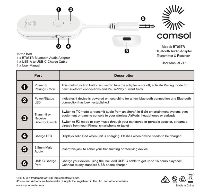 COMSOL BT05TR User manual