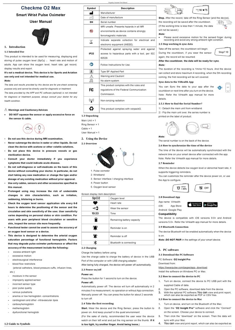 Viatom Checkme O2 Max user manual