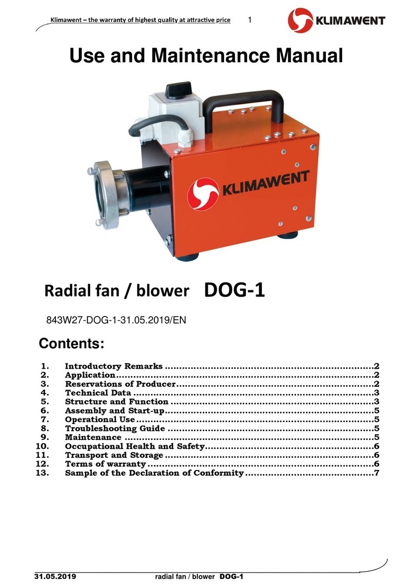 Klimawent DOG-1 Use and maintenance manual