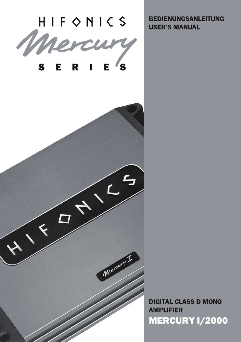Hifonics MERCURY I/2000 User manual