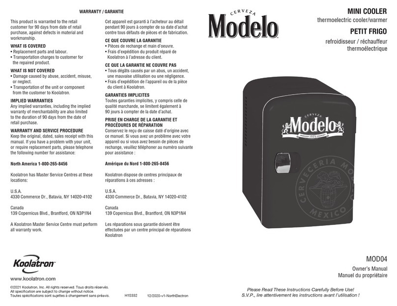 Koolatron CERVEZA Modelo MOD04 owner's manual
