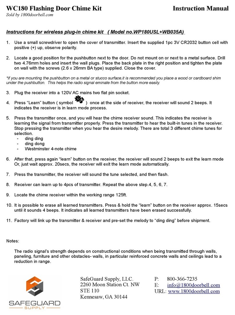 Safeguard Supply WC180 User manual
