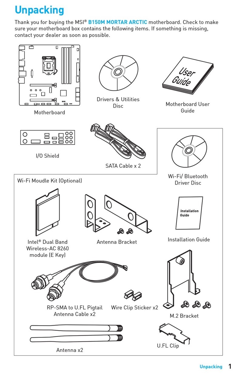 MSI B150M MORTAR ARCTIC User manual