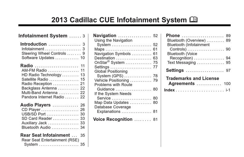 Cadillac CUE 2013 instruction manual