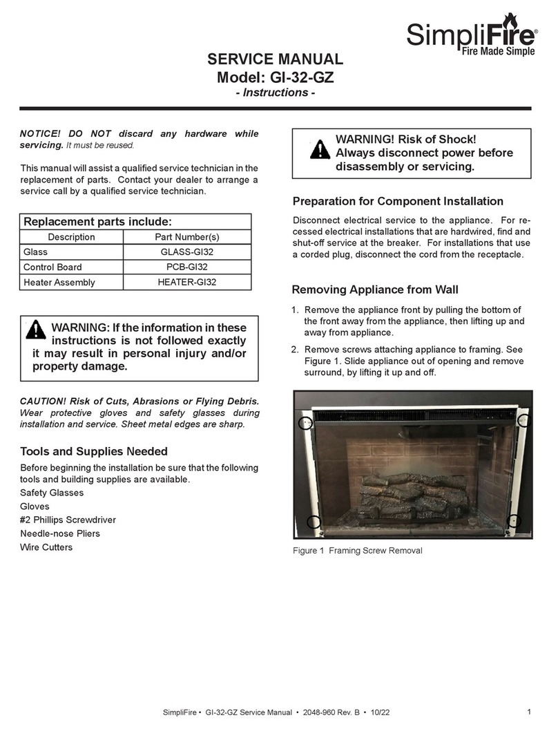 SimpliFire GI-32-GZ Service manual