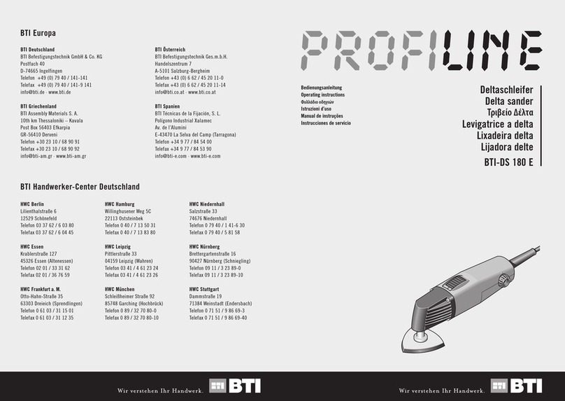 BTI Profiline BTI-DS 180 E operating instructions