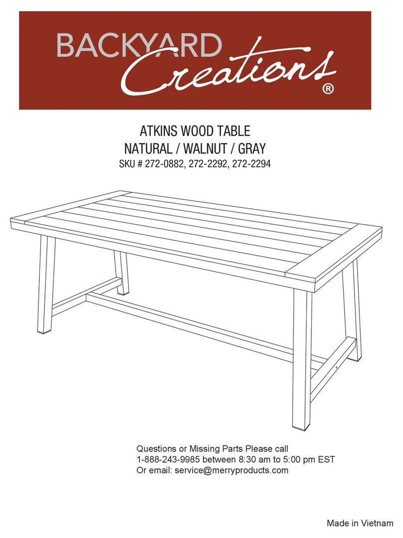 Backyard Creations ATKINS NATURAL quick start guide