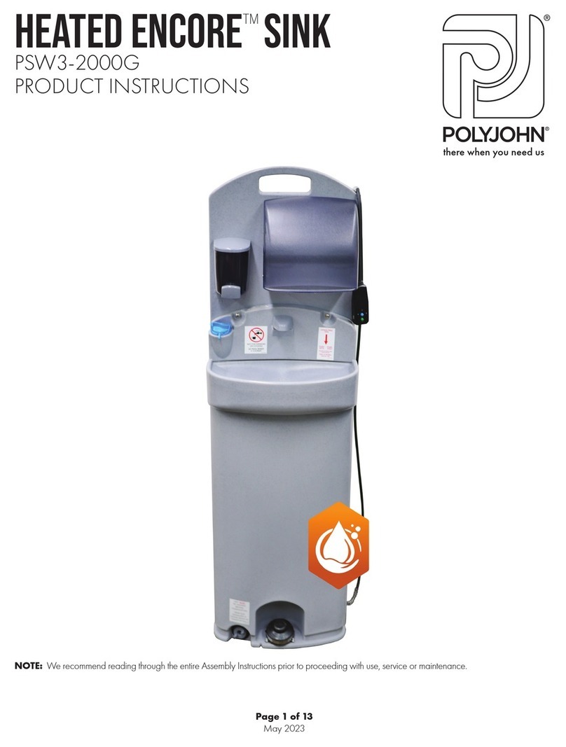 PolyJohn HEATED ENCORE PSW3-2000G Instruction sheet