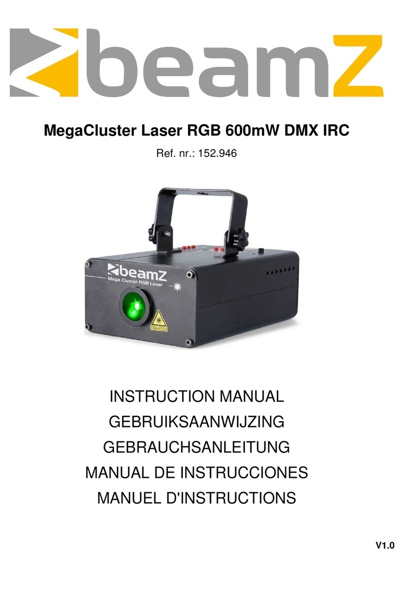 Beamz MegaCluster Laser RGB 600mW DMX IRC instruction manual