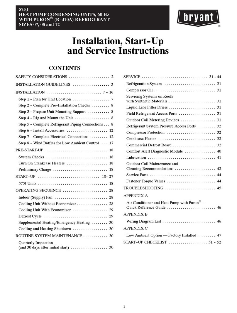 Bryant 575J Dimensions and installation guide