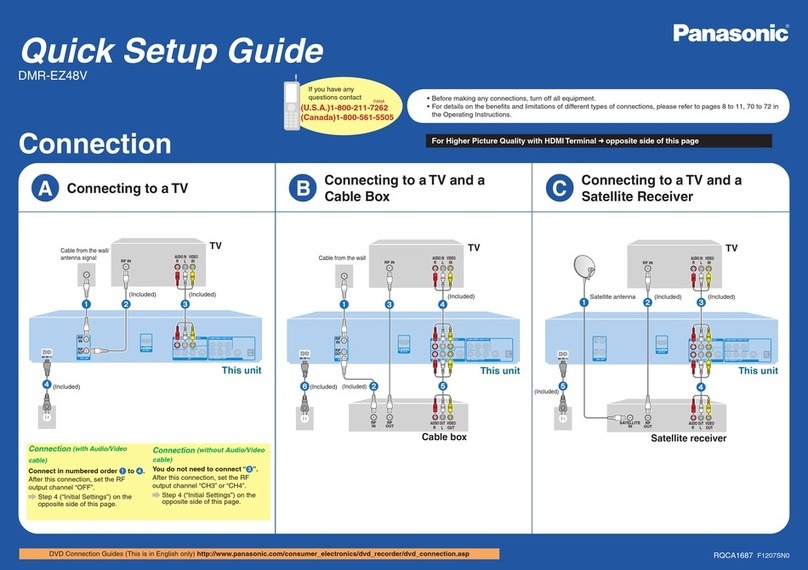 Panasonic Diga DMR-EZ48V Quick setup guide